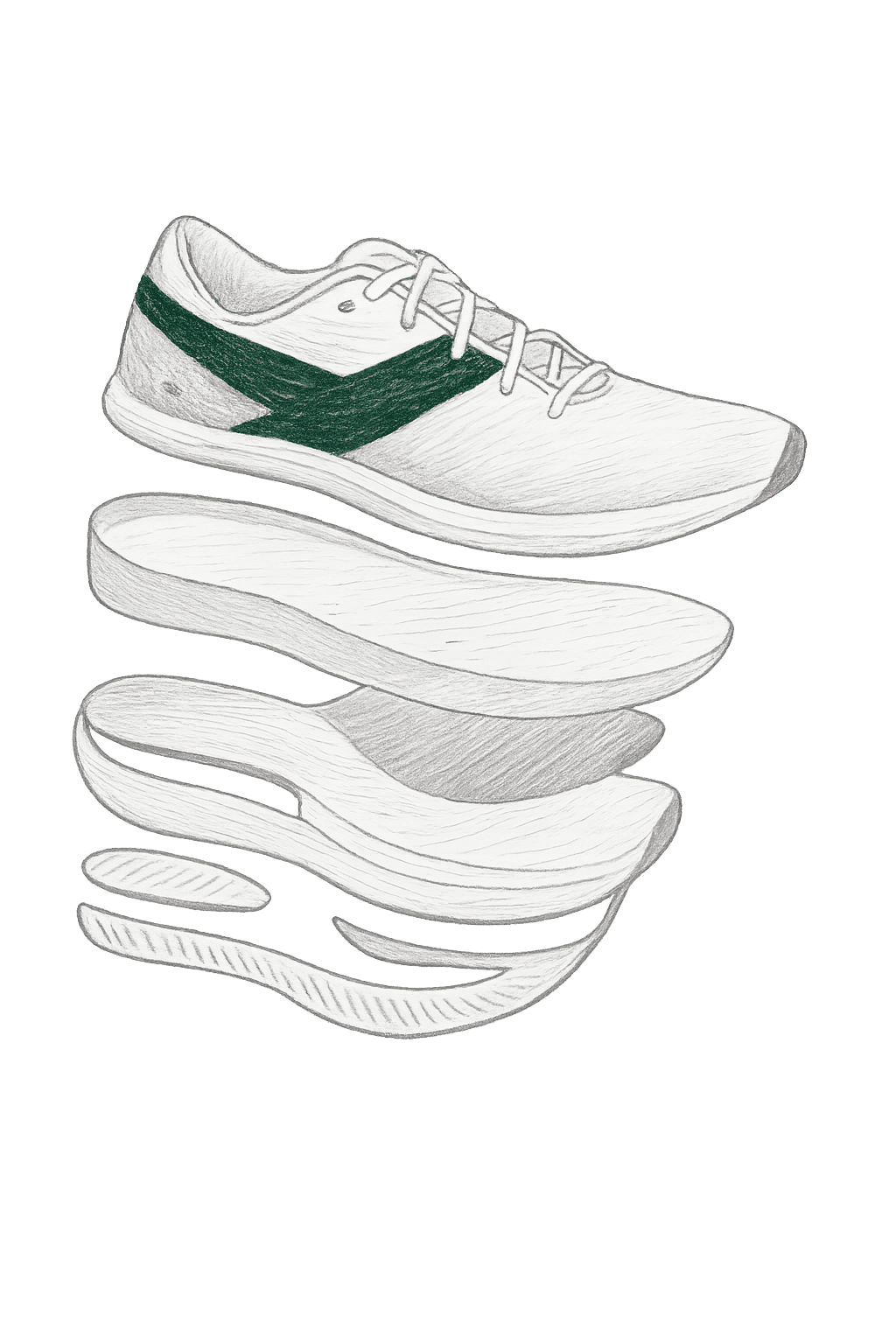 Stylized running shoe
